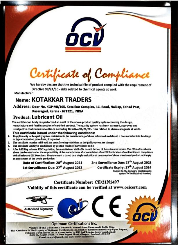 OCI CERTIFICTAE
