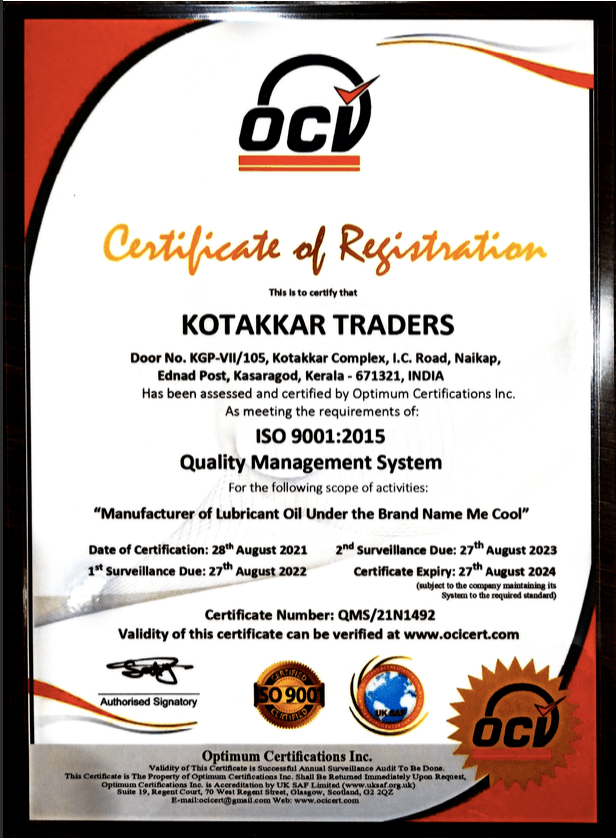 OCI - ISO 9001 : 2015